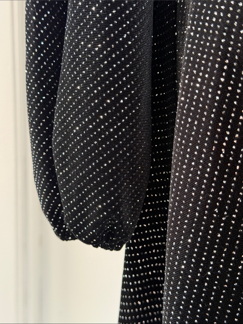 Karl Lagerfeld Black Metallic Wrap Dress with Long Sleeves size 10 - Picture 11 of 15